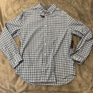 Nautica Classic Fit /‎ Stretch Long Sleeve Blue Plaid Men’s Sz Medium NEW
